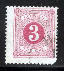 Sweden J13 Used, Postage Due Issue from 1877.