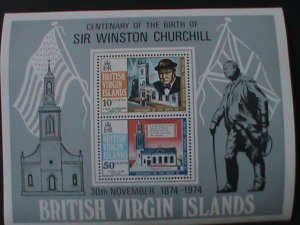 BRITISH VIRGIN ISLANDS-1974-CENTENARY  BIRTH OF SIR WINSTON CHURCHILL MNH S/S