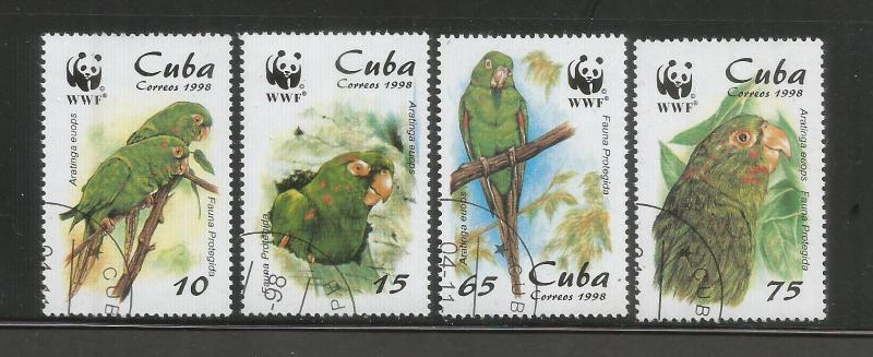 CUBA – 1998 – ENDANGERED BIRDS - #3961-3964 – SET OF 4 – USED/CTO