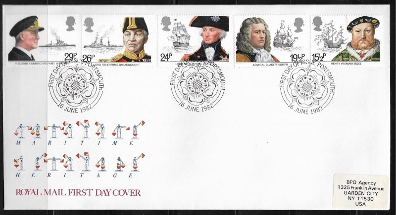 1982 Great Britain 991-5 complete set of 5  FDC