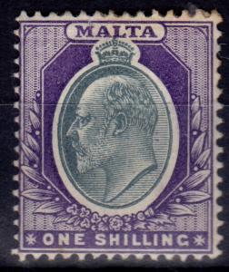 Malta 1904 1s Grey & Violet SG61 Fine Mtd Mint