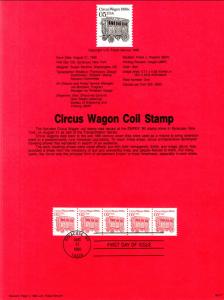 US SP880 Circus Wagon 2452 Souvenir Page FDC