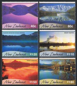 New Zealand 1657-1662,1662a,MNH. Scenic Reflections 2000.Lakes,Harbor,Mountains.