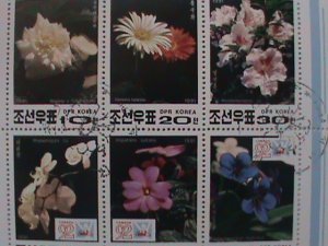 KOREA-1991-LOVELY COLORFUL WILD FLOWERS-CTO NH S/S SHEET WITH FIRST DAY CANCEL