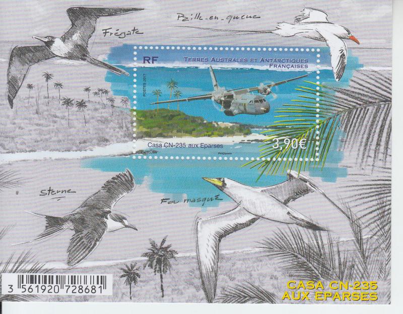 2017 FSAT TAAF AIrcraft Casa CN235 SS (Scott 564) MNH