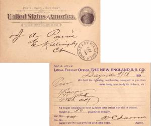 United States Connecticut East Killingly 1896 cork killer  Postal Card Revers...