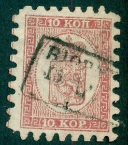 FINLAND #5a 10kop, Roul II used w/boxed town cancel, VF