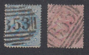 Mauritius - 1863 - SC 33, 35 - Used