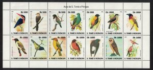 Sao Tome Birds Sheetlet of 14v 2008 MNH MI#3209-3222