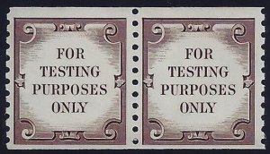 TD111 Brown FTPO Test Stamp Pair Buy 3 Get 1 Free Mint NH