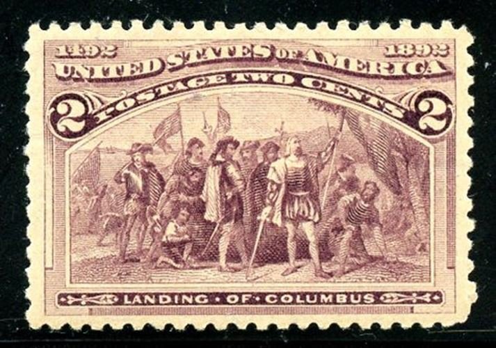 U.S. Scott 231 2 Cent Columbian Broken Hat VF MNH