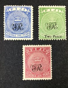 MOMEN: FIJI SG #28-30 1876-77 MINT OG H £185 LOT #68351*