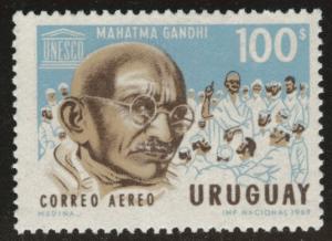 Uruguay Scott c357 MNH** 1970 UNESCO Ghandi airmail stamp