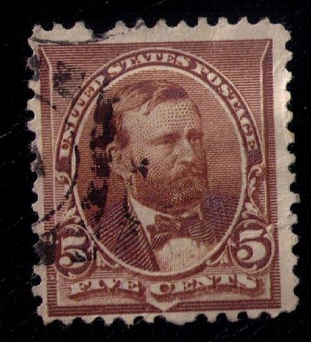 US SCOTT #223 Used 5c Chocolate F-VF