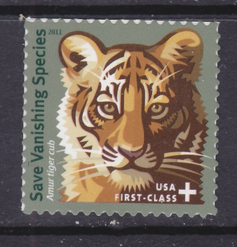 US B4 MNH 2011 44¢+11¢ Amur Tiger Issue Very Fine