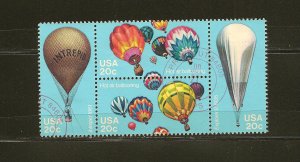 USA 2035a Balloons Se-tenant Block of 4 Used