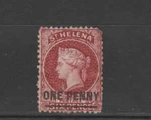 St helena 1864/80 Wmk CC 1d Opt Type A Mint see notes