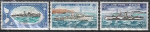 1971 St. Pierre and Miquelon - Sc 412-4 - MNH VF - 3 single - Free French forces