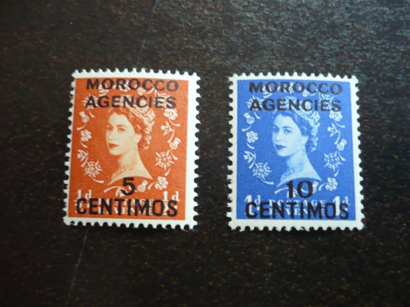 Stamps - British Offices in Morocco - Scott# 105-106 - MNH Set of 2 Stamps
