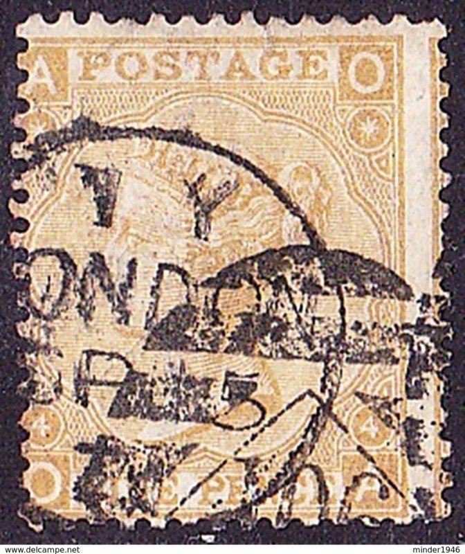 GREAT BRITAIN 1867 QV 9d Straw Plate 4 SG110 Used CV£275