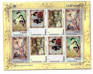 Indonesia 2002 paintings Sheetlet Sc 2013-2014c MNH