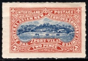 1909 Australia New Hebrides Company Port Vila Private Local Post 2 Pence Unused