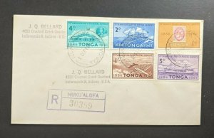 1961 Nukualofa Tonga Registered First Day Cover to Indianapolis IN USA