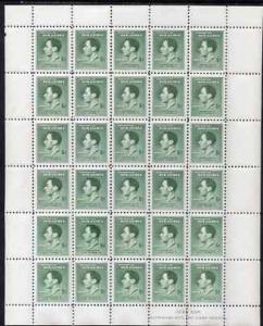 New Guinea 1937 KG6 Coronation 5d green complete sheet of...