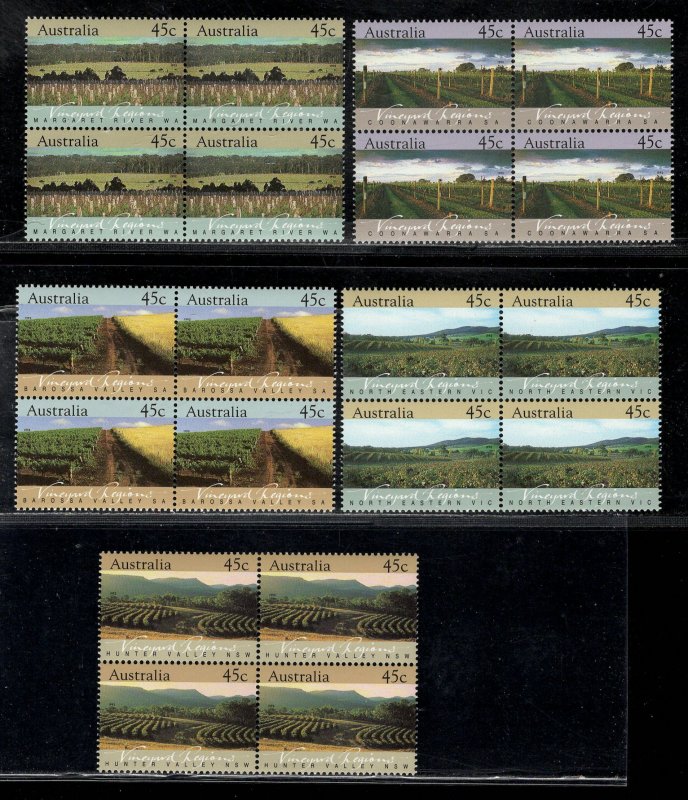 AUSTRALIA SC# 1262-66 BLKS/4 VF/MNH