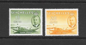 SEYCHELLES #160, 162 FISHING PIROGUES MNH