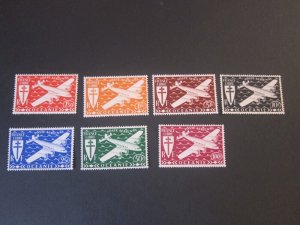 French Polynesia 1942 Sc C3-9 (C9 small thin) set MH