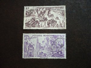 Stamps - French Guiana - Scott# C14,C17 - Used Part Set of 2 Stamps