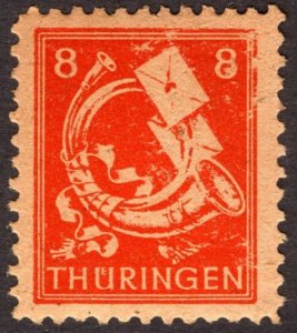 1945, Germany, Soviet Occupation of Thuringia 4pf, MH faulty, Sc 16N5