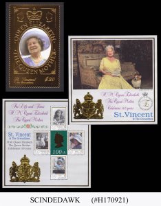 ST. VINCENT GRENADINES - 1999 THE QUEEN 1-GOLD STAMP & 2-MIN. SHEET MINT NH