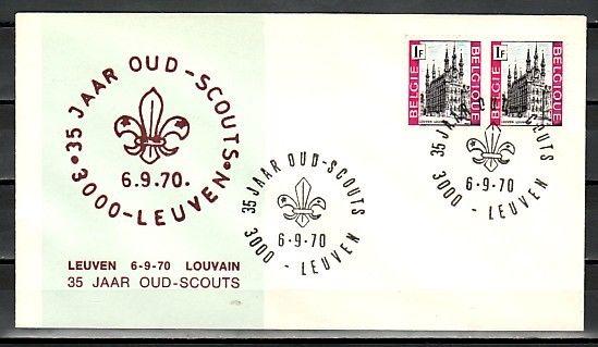 Belgium, 06/SEP/70 issue. 35th Scout Anniversary cancel on Cachet cover.