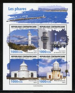 CENTRAL AFRICA 2023 LIGHTHOUSES SHEET MINT NH