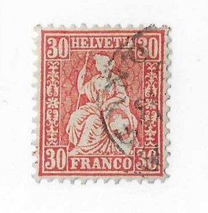 Switzerland Sc #46 30c red used VF