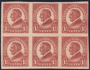 US Scott # 576 Block of 6 F-VF MNH (Small Inclusion)