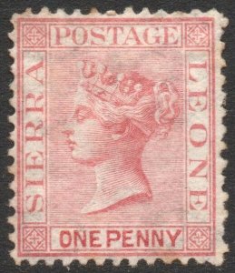 SIERRA LEONE-1872 1d Rose-Red watermark sideways Sg 7 AMM V42960