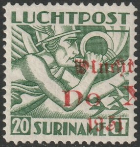 Suriname 1931 Sc C10 var air post MLH* variety experts mark