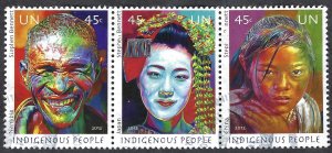 United Nations #1053a-f 45¢ Indigenous Peoples (2012). Set of six stamps. Used