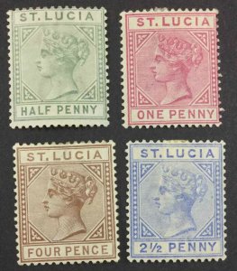 MOMEN: ST LUCIA SG #31-34 1883-6 DIE I MINT OG H £200 LOT #64399