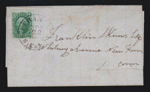 US 16 10c Washington Type IV on Cover to New Haven CT VF 4 Margins SCV $1900