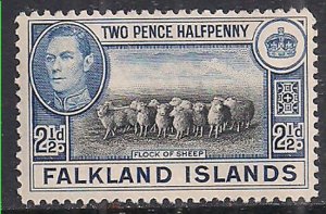 Falkland Islands 1938 - 50 KGV1 2 1/2d Sheep MLH SG 151  ( D119 )