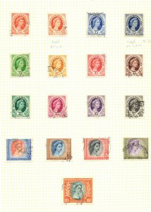 RHODESIA & NYASALAND 1954 DEFINITIVES FINE USED INCLUDING COIL STAMPS SG1/15