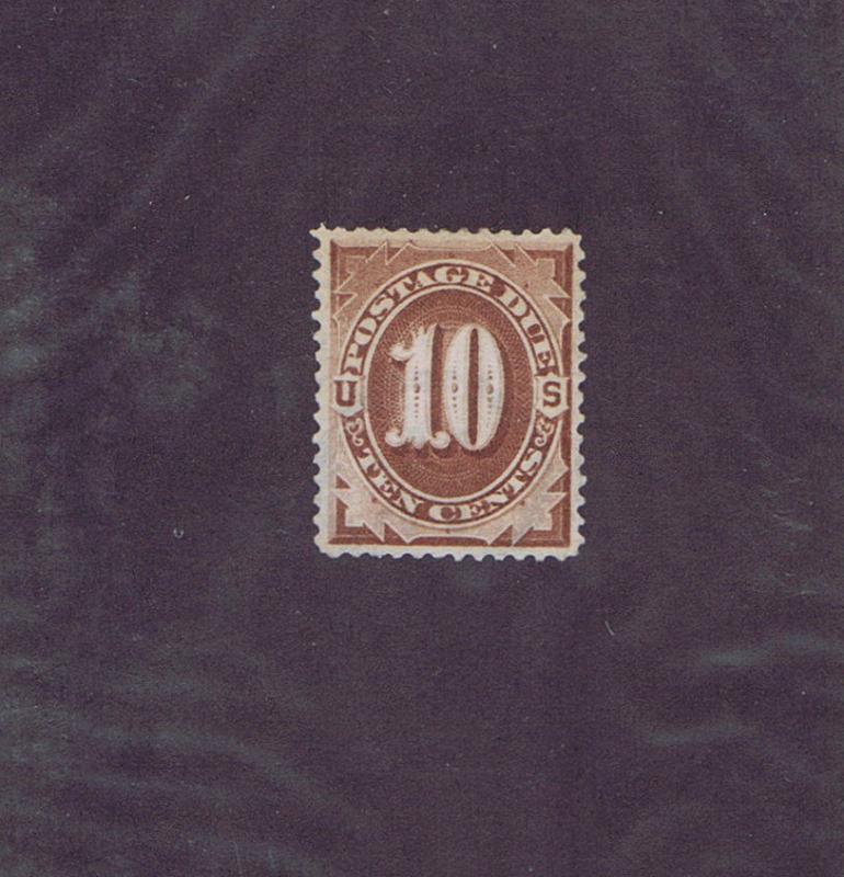 SCOTT# J19 UNUSED 10 CENT NO GUM POSTAGE DUE STAMP, 1884, PSE CERT.   