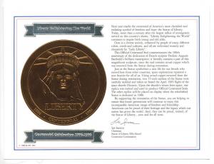 US Scott's # 2147 Liberty Seal of Statue copper flown in space FDC