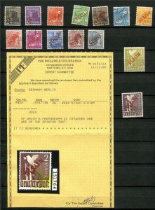 Germany Berlin 1949 Red Overprint set. Used. 2 mk Certificate. Mi 1000 eu 10224