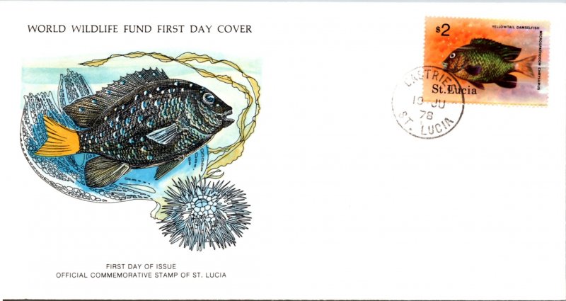 Saint Lucia, Worldwide First Day Cover, Fish