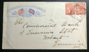 1907 Whyte Yarcowie Australia Harvester Company Cover To Hobart Tasmania